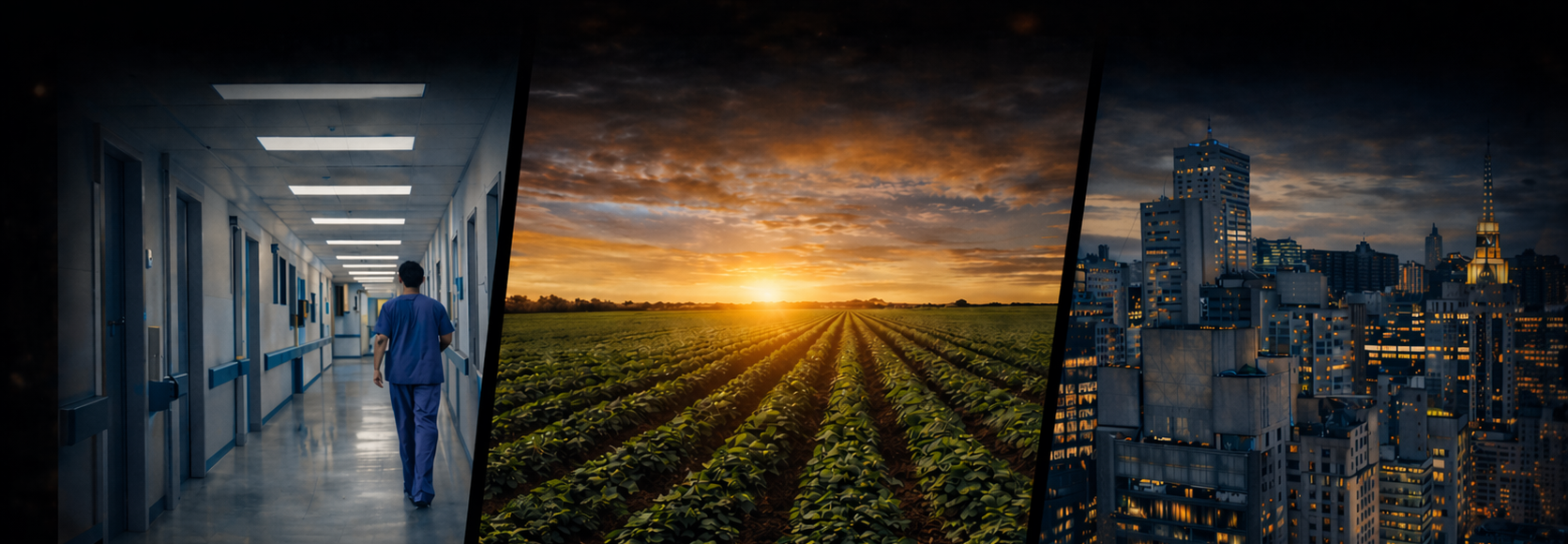 Aplicações de narrativa em saúde, agronegócio e cidades.
